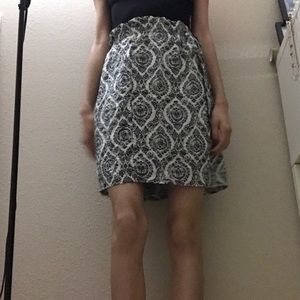 Patterned silk dress in b&w